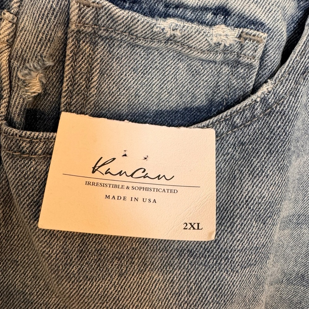 NWT KanCan Distressed Denim Jean Shorts 2XL - Picture 2 of 4
